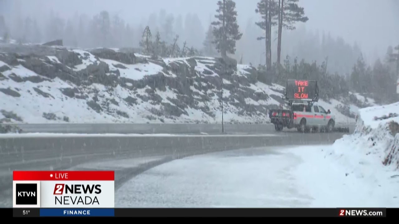 Snow hits I-80 near Donner Pass