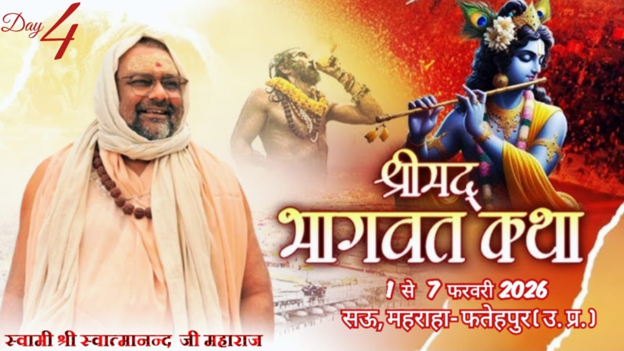 LIVE DAY 4 श्रीमद्भागवतहृदयकथा स्वामी श्री स्वात्मानंद जी महाराज  सौहमहरहाबिंदकी फतेहपुरउत्तर प्रदेश