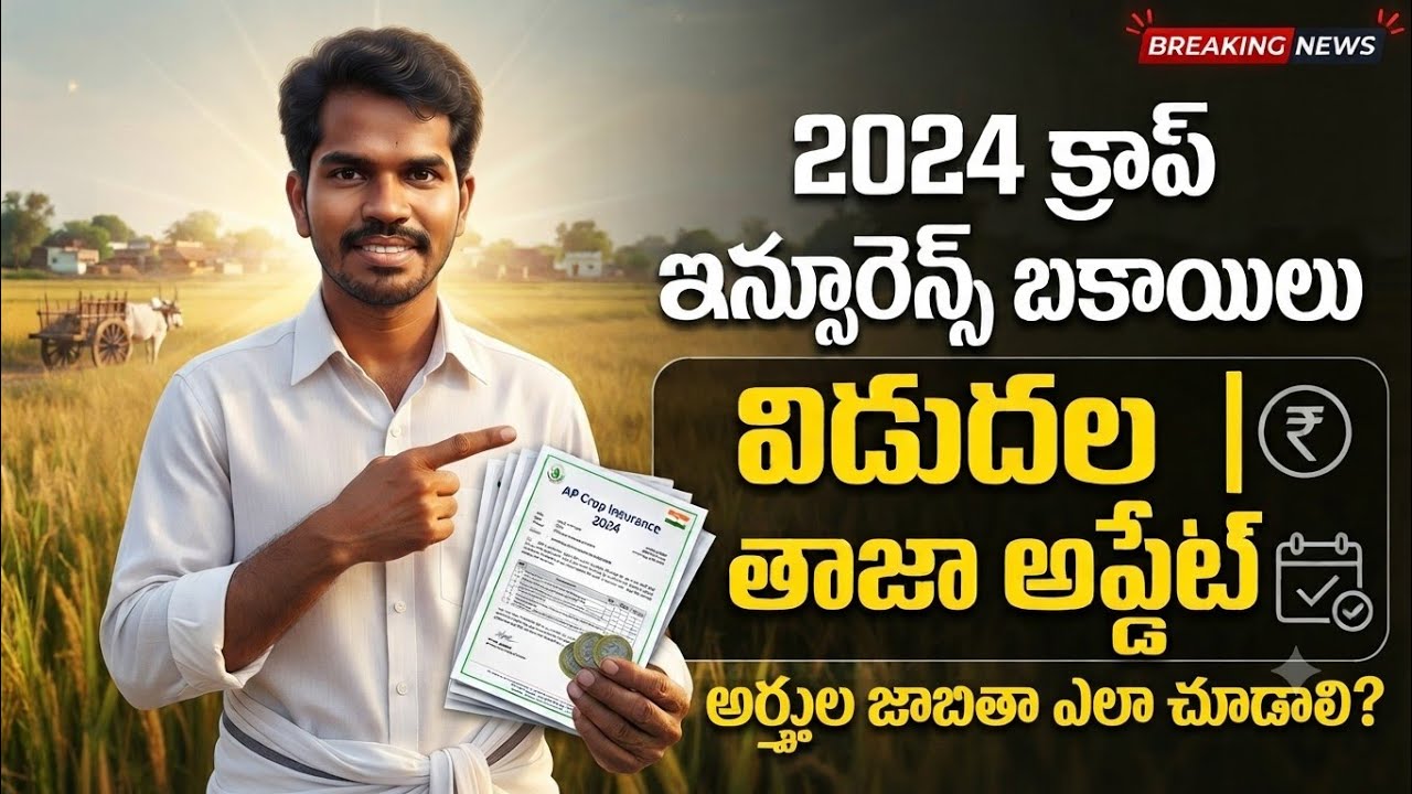 2024 క్రాప్ ఇన్సూరెన్స్ బకాయిలు విడుదల? | తాజా అప్డేట్ | అర్హుల జాబితా ఎలా చూడాలి?