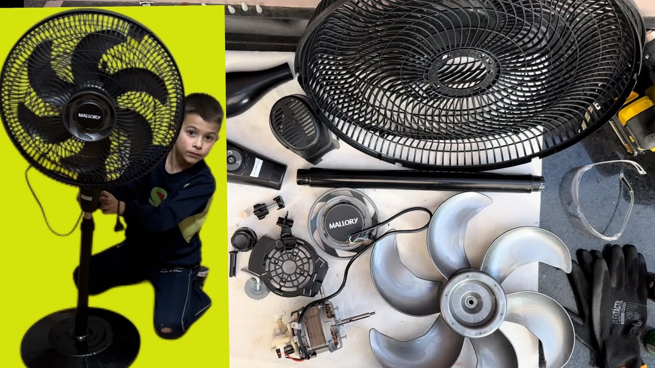 Conserto, reforma e limpeza ventilador de coluna Mallory. Kipas angin baling