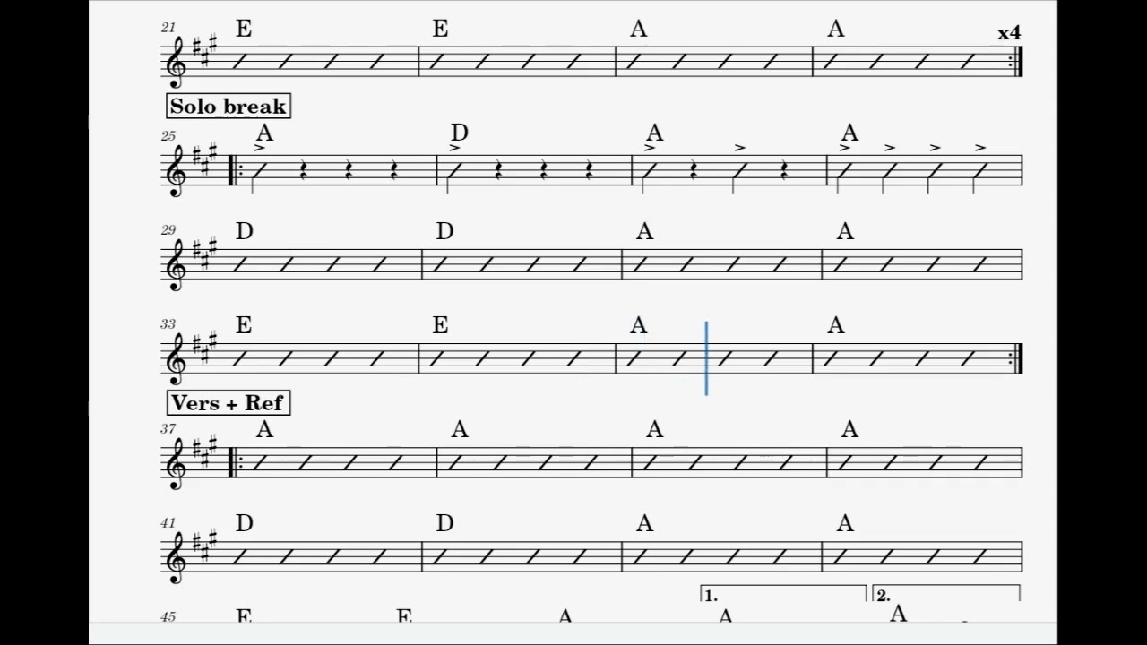 Johnny B Goode - Playalong A-major