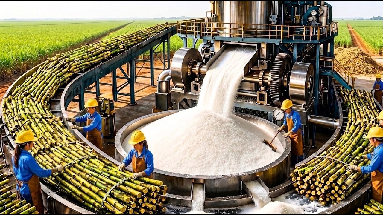 How Millions of Sugarcane Produce White Sugar Every Single Day | Inside a Giant Factory