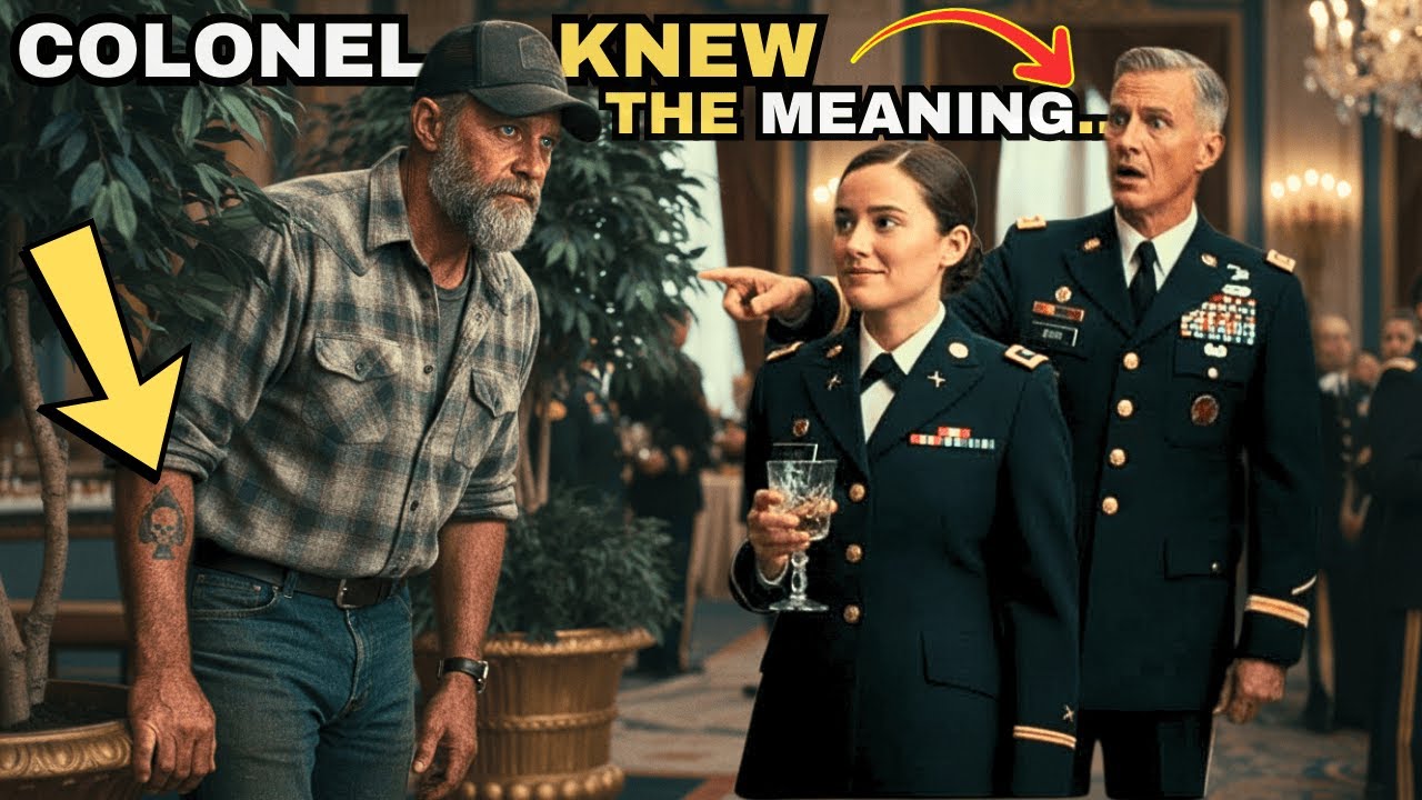 The Trucker Thought He’d Just Watch Her Promotion—Then the Colonel Froze at His Unit Insignia...