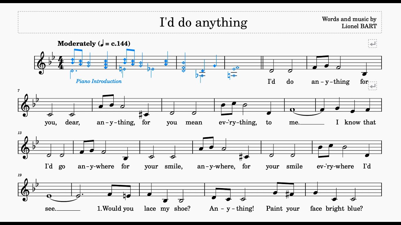 I'd Do Anything (Bart) | ABRSM Grade 2 | List C | 144 bpm | Sing-Along