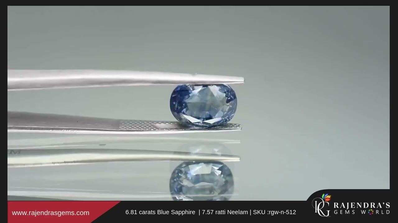 6.81 Carat Blue Sapphire | 7.57 Ratti Neelam | GJEPC Certified