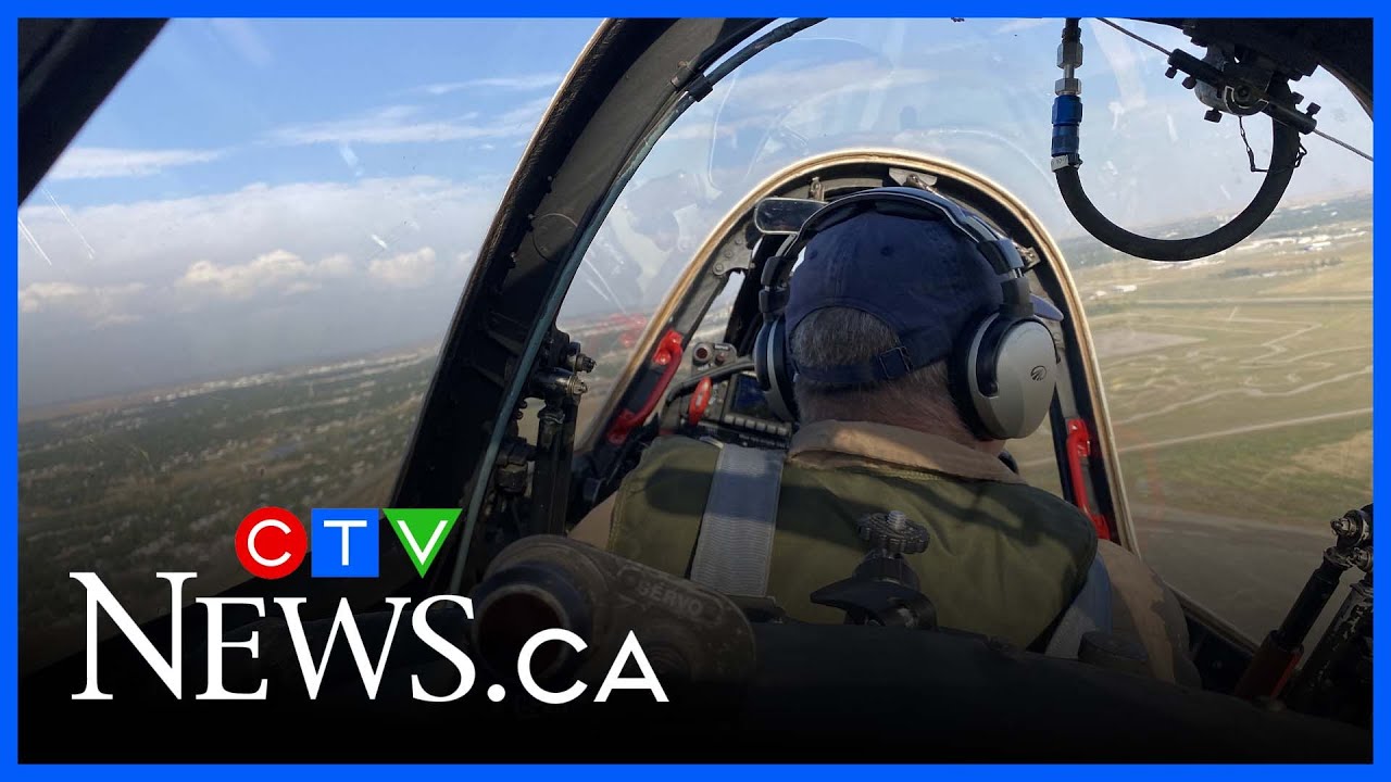 Vintage fighter jet on display at Regina Flying Club