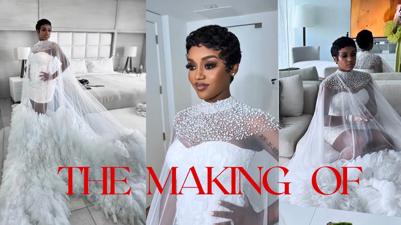 THE MAKING OF CHIOMA ADELEKE'S BRIDAL ROBE.