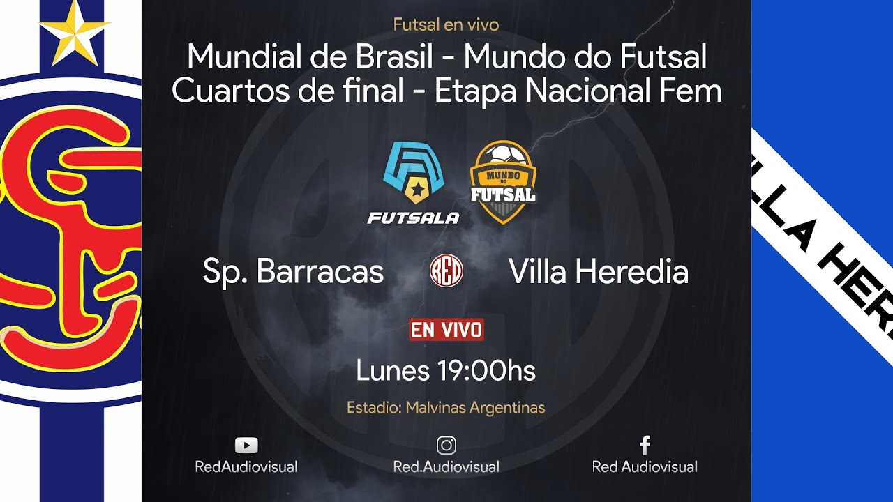 🔴 Sp. Barracas vs Villa Heredia - Cuartos -Fase Nac-Clas. Mundial Brasil Fem-Mundo do Futsal-Futsala