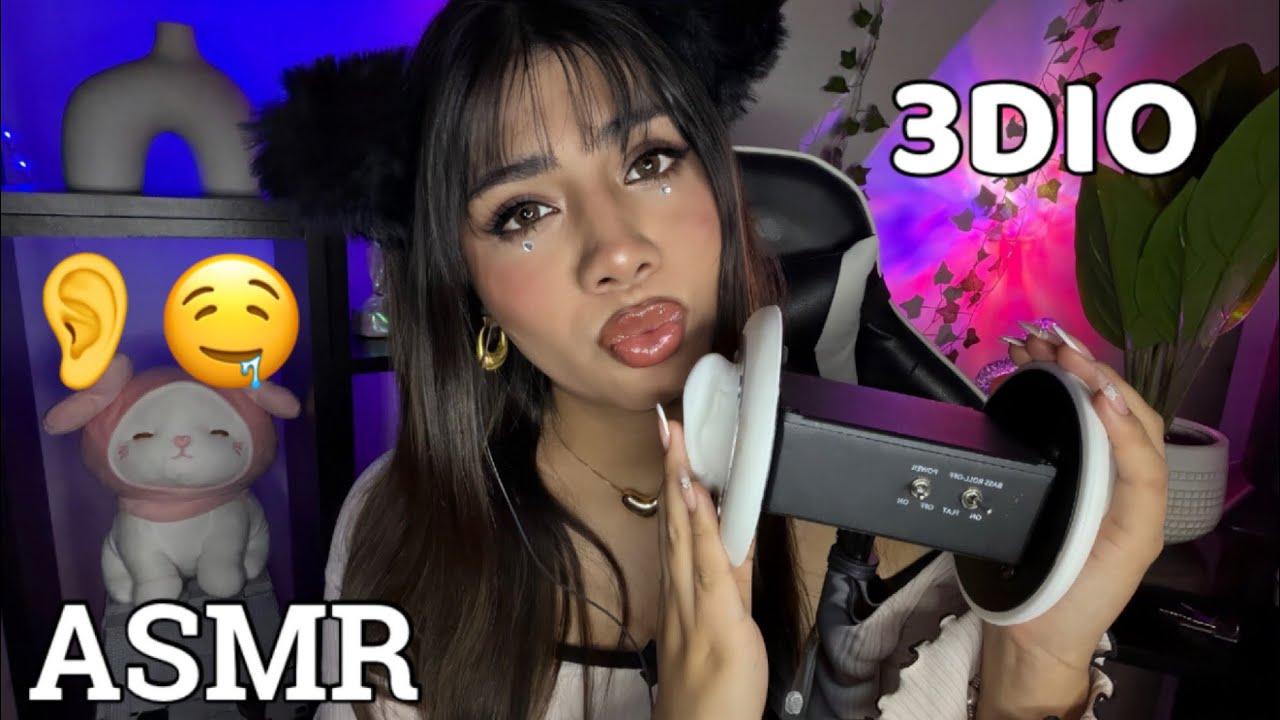 ASMR 3DIO CERCA a mi + B3SOS + COMO TUS OREJAS + MASAJES y L3NS L1CKING (1000% relajante)