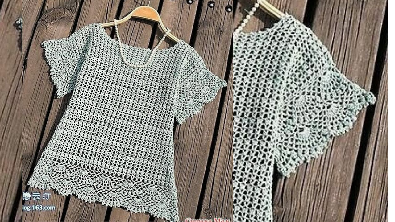 como tejer a crochet blusa elegante ligera y muy facil de realizar