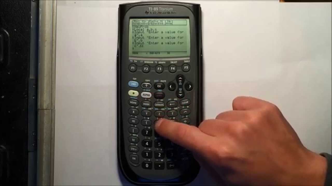 Programming The Quadratic Equation into a TI-89 Titanium Calculator