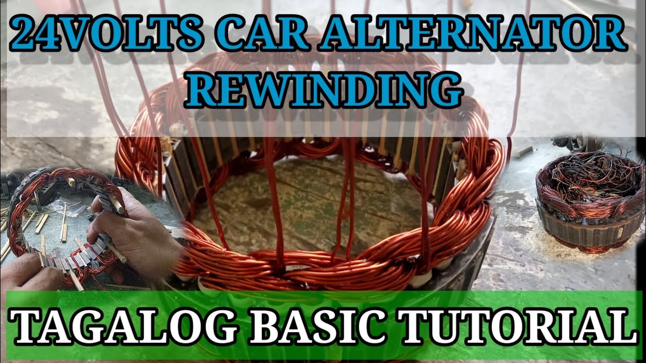 24 VOLTS CAR ALTERNATOR REWINDING STATOR DOUBLE WIRE..#alternator