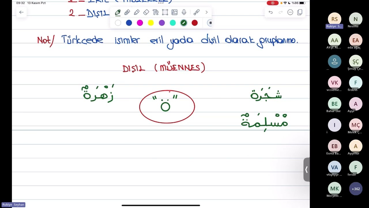Başlangıç Seviyesi Arapça İsmin Özellikleri (Cinsiyet) (2.ders)