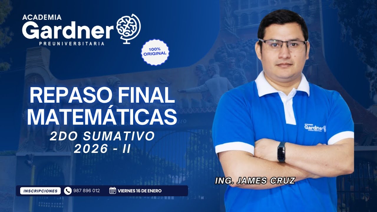 ✅REPASO FINAL MATEMÁTICAS - ING. JAMES CRUZ | 2do sumativo | Admisión 2026 II 