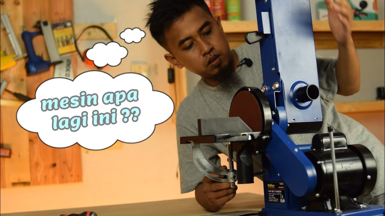 amplas kayu kecil kecil jadi mudah! dengan mesin disc belt sander MOLLAR MLR-BDS375