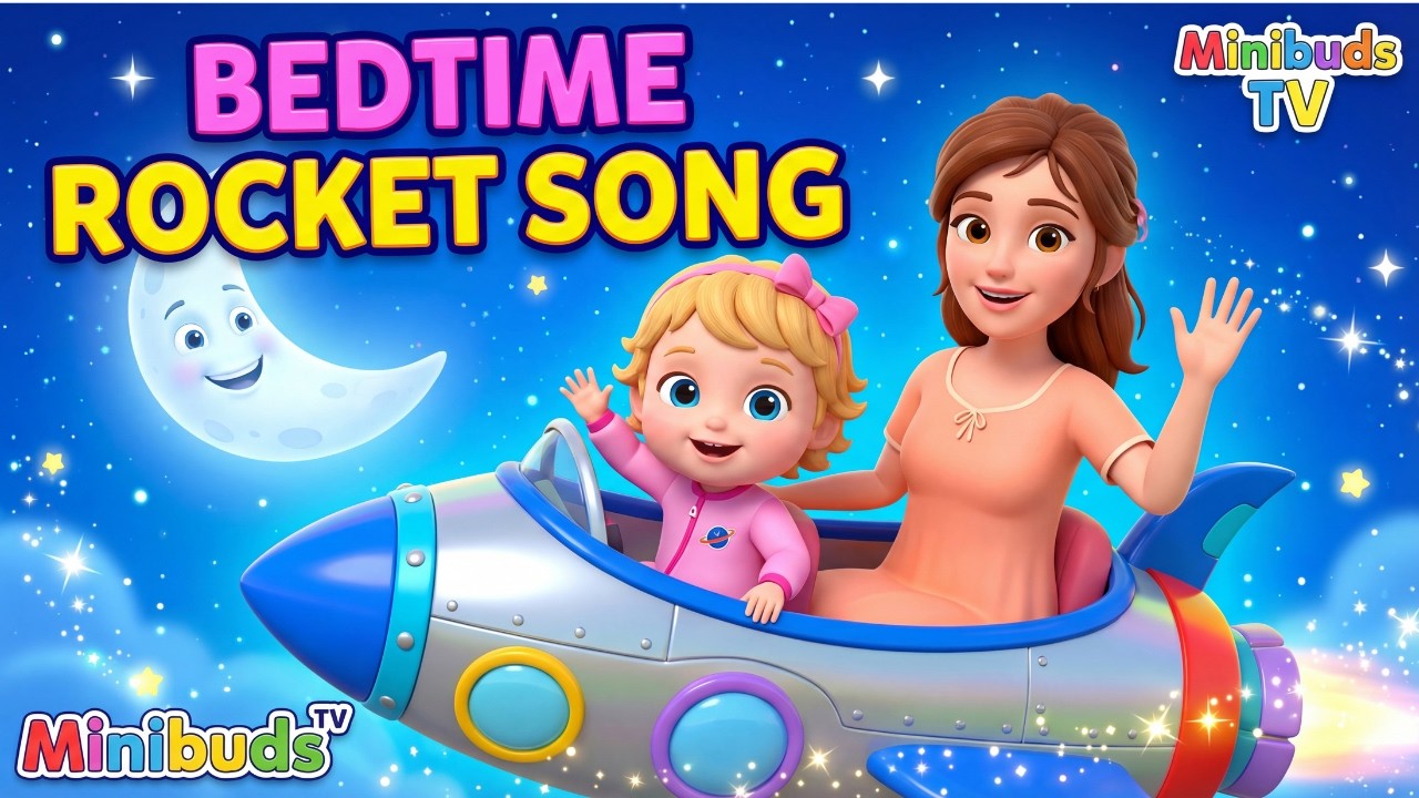 Bedtime Rocket Lullaby 🚀 Sleep Song for Toddlers & Kids | Baby Sleep Music | Minibuds TV