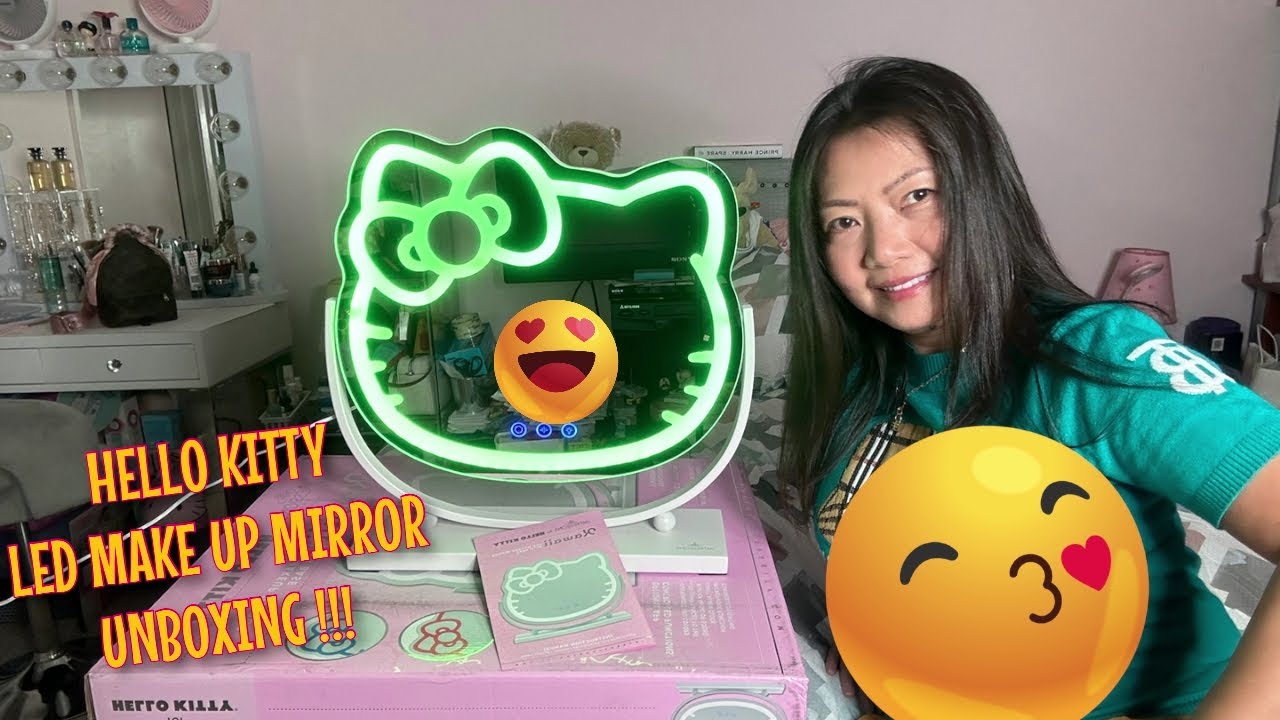 Hello Kitty LED Make Up Mirror with Base by Impressions Vanity / Unboxing / Review