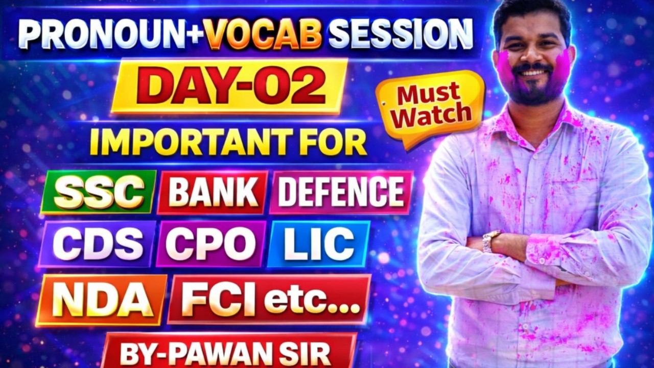PRONOUN + VOCAB CLASS 02 |SSC | Railway | Banking | Bihar Exams Preparation | UDAAN ONLINE CLASSES