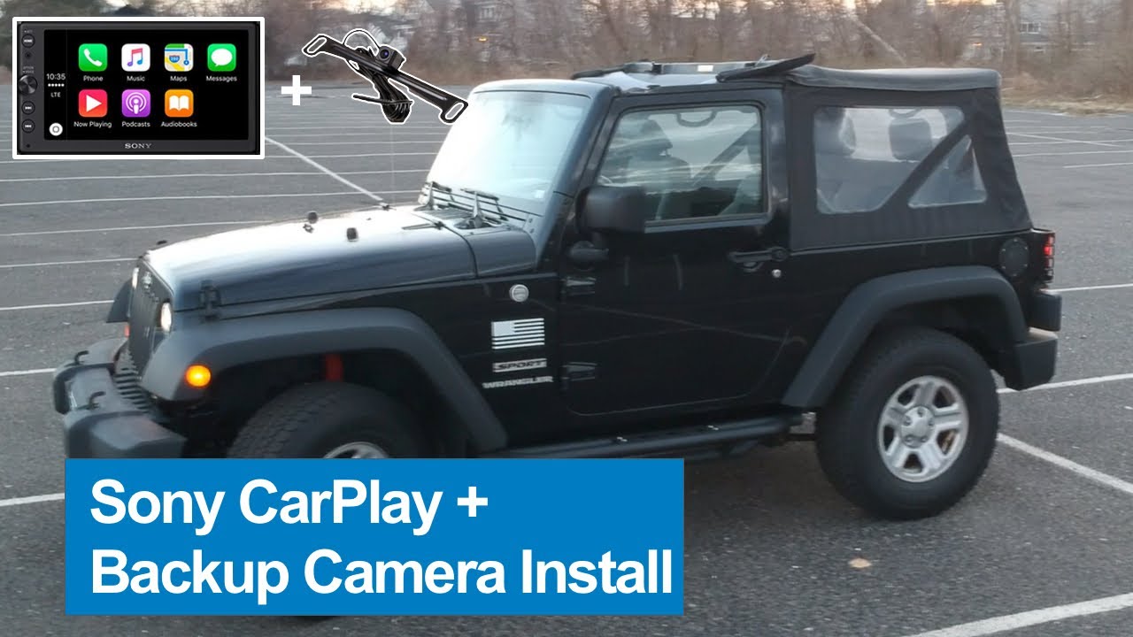 Sony AX-1000 CarPlay install in a 2010 Jeep Wranger w/Backup Camera