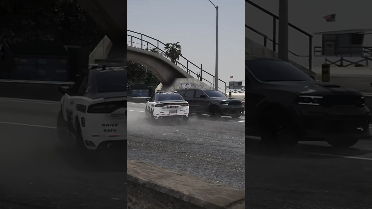 Widebody Hellcat Durango Police Chase!! Made cops run into wall!!!!