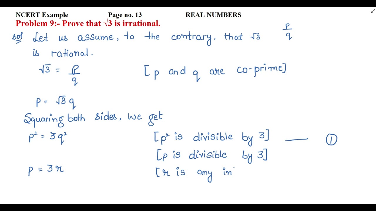 Prove that √3 is irrational.