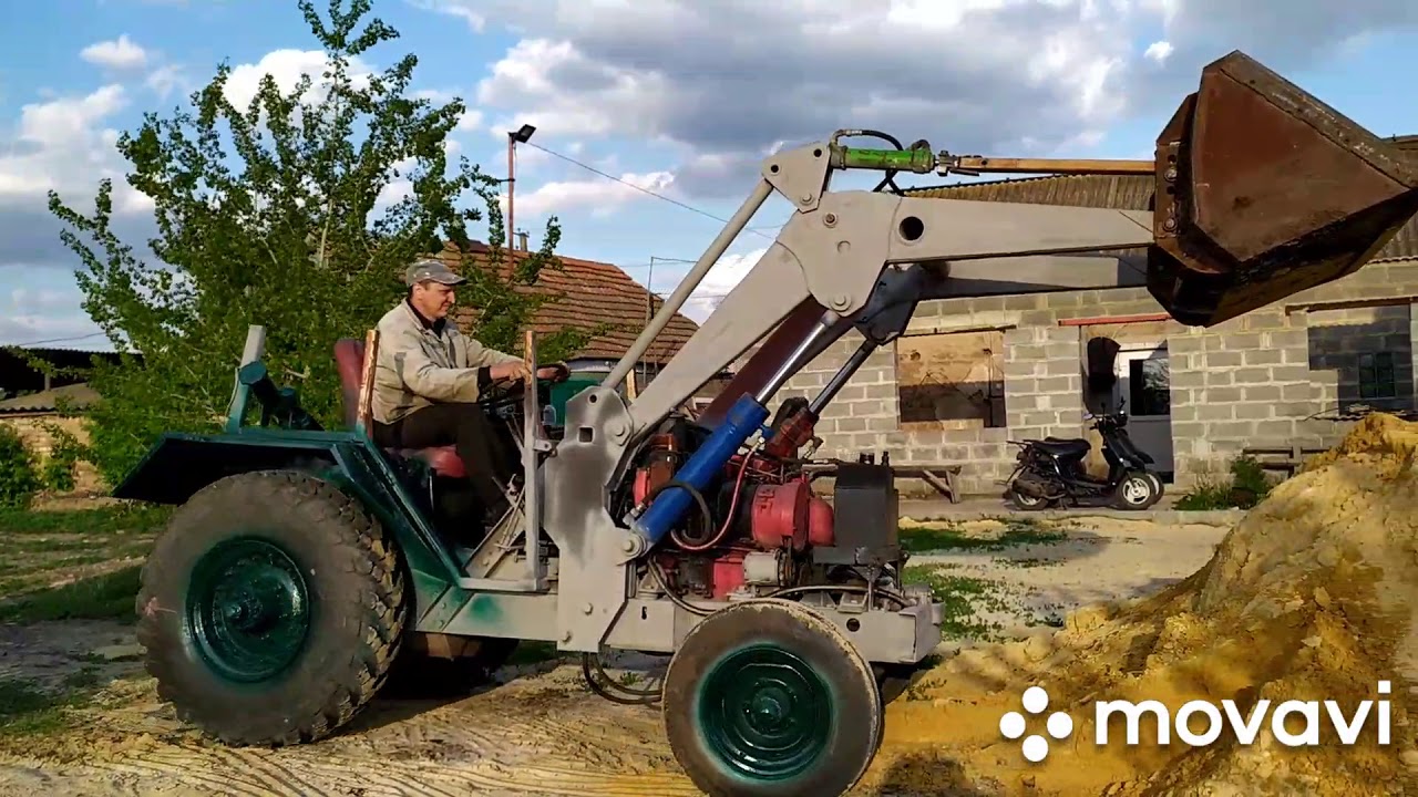 Самодельний кун Т-25 тренируем погрузку