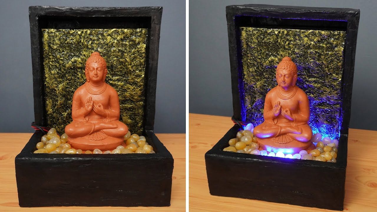 DIY Buddha Water Fountain Using Styrofoam | Easy & Simple Tabletop Fountain | Modern Water Fountain