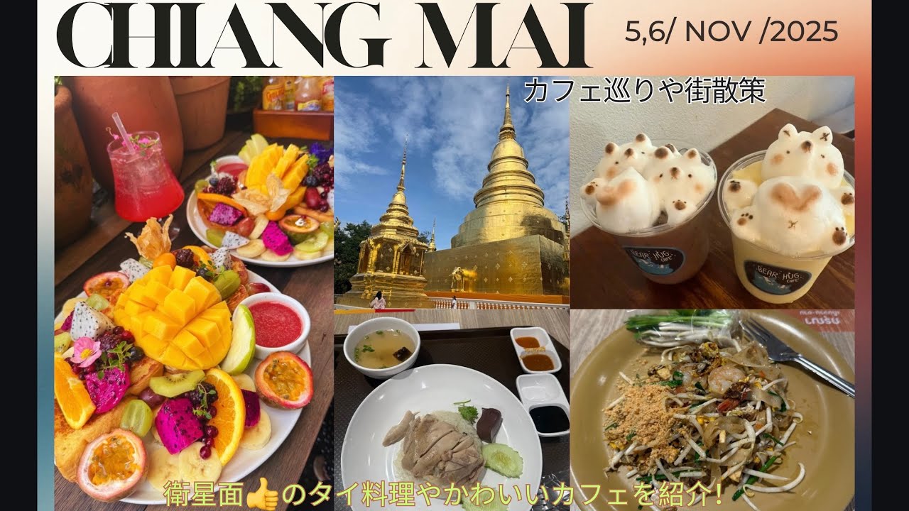 CHIANG MAI🇹🇭チェンマイでカフェ巡りや街散策　衛生面👍のタイ料理やかわいいカフェを紹介！