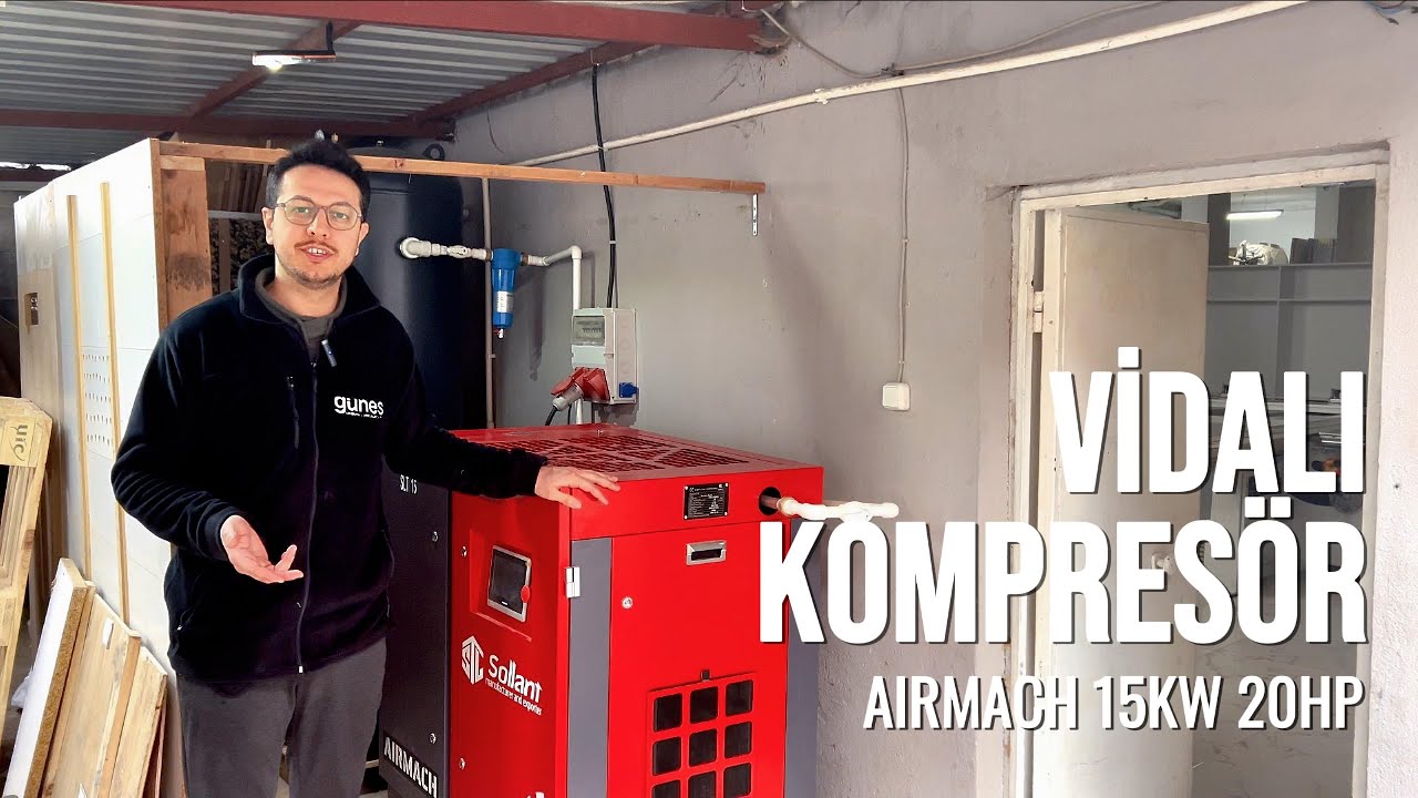 İNVERTÖRLÜ VİDALI KOMPRESÖR İNCELEMESİ | AIRMACH 15KW 20HP VİDALI KOMPRESÖR SETİ