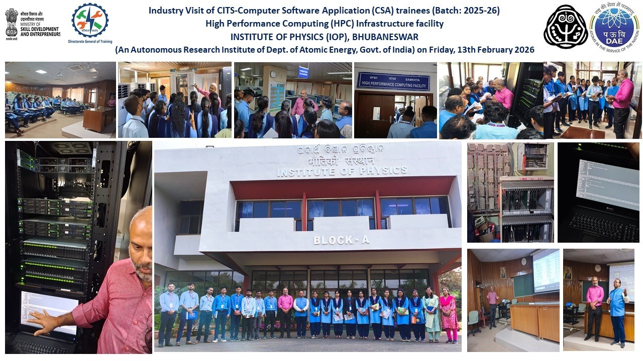 CSA (CITS) Trade trainees visited High Performance Computing (HPC) facility  at IoP, Bhubaneswar,GoI