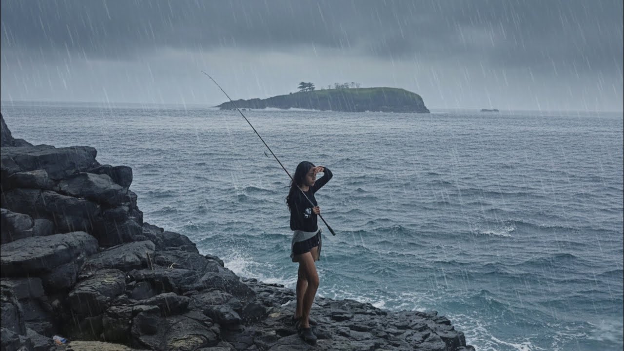 rock fishing in the rainy season