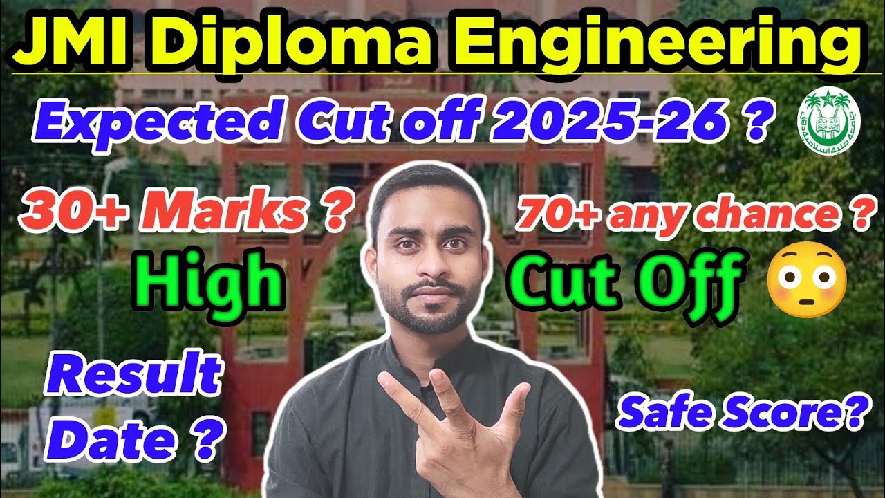 📊 JMI Diploma 2025 | Expected Cut Off & Marks vs Rank Analysis 🔍