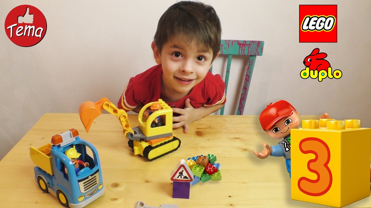 Конструктор Лего, играем вместе с Темой. LEGO Duplo стройка