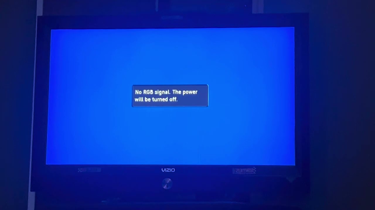 No RGB signal on a Vizio tv