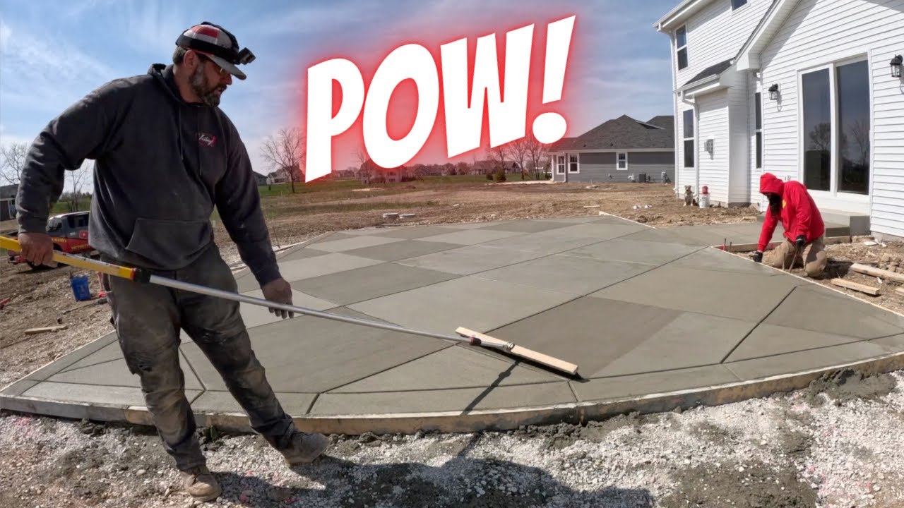 A concrete patio with a little extra POW! Beautiful!