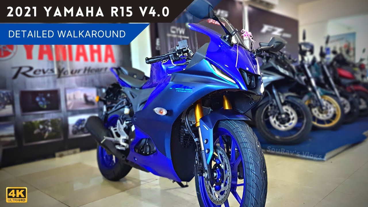 Yamaha R15 V4 New Model 2021 - New Features, On Road Price, Mileage I Racing Blue I #YamahaR15V4