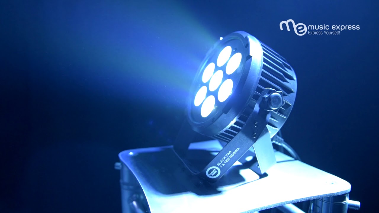 MUSICEXPRESS: LIGHT4ME BLACK PAR 7x10W RGBWA LED par dekoracja światłem wesela
