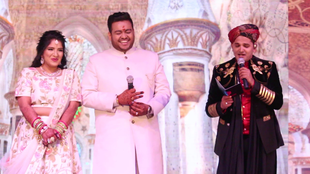 funny wedding vows | Best Wedding Sangeet Anchor Girish Sharma Performing at Surat Gujarat Wedding