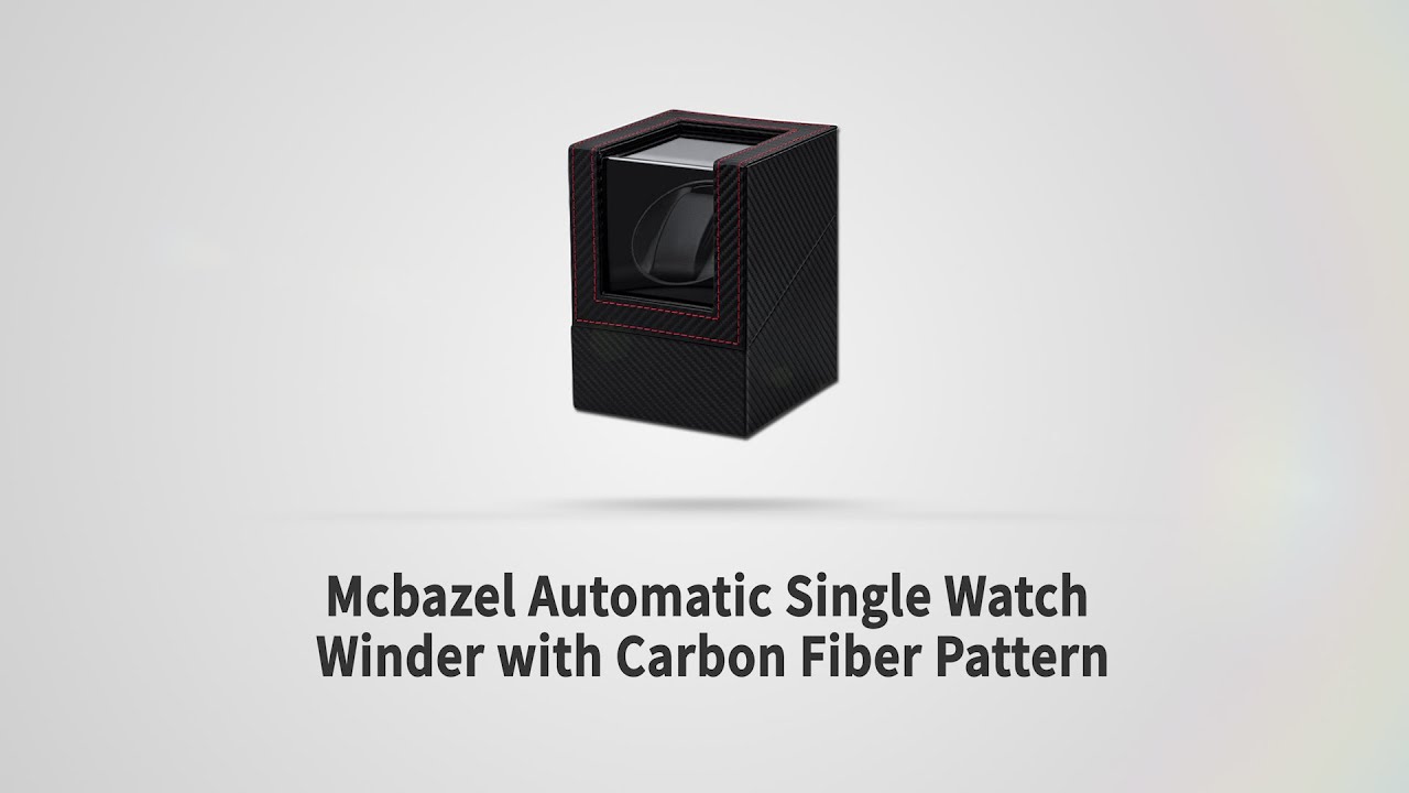 Mcbazel Electric Automatic Single Watch Winder Box with Carbon Fiber Pattern