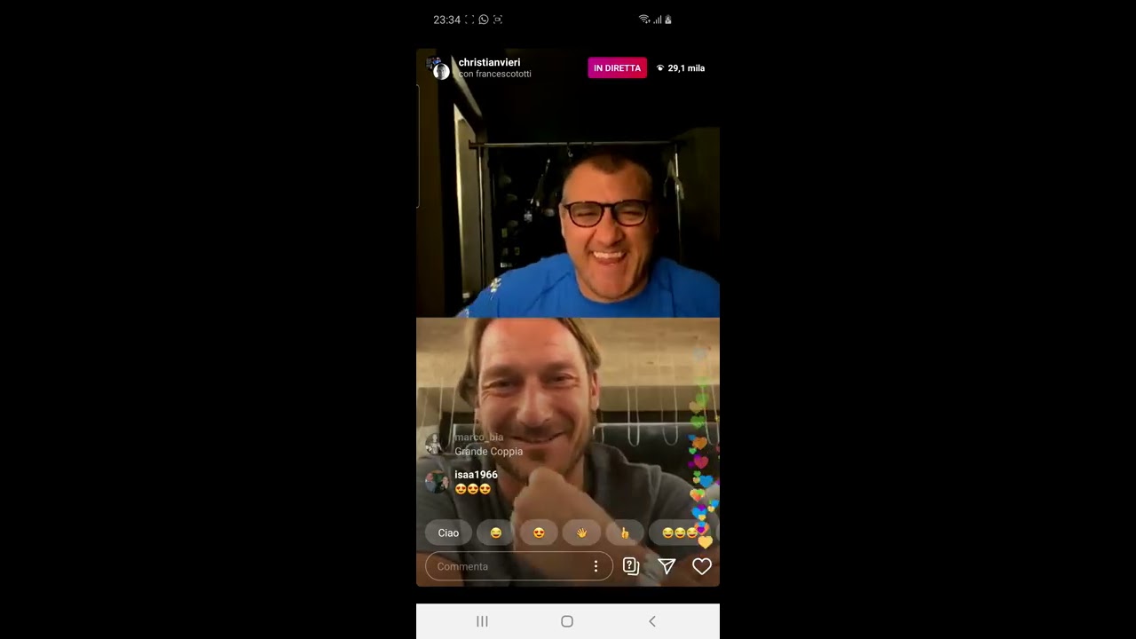 TOTTI (con il nuovo animale) E VIERI DIRETTA INSTAGRAM 17/04/2020