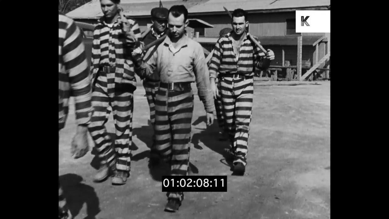 1930s Chain Gang Prisoners Labouring, USA from 35mm