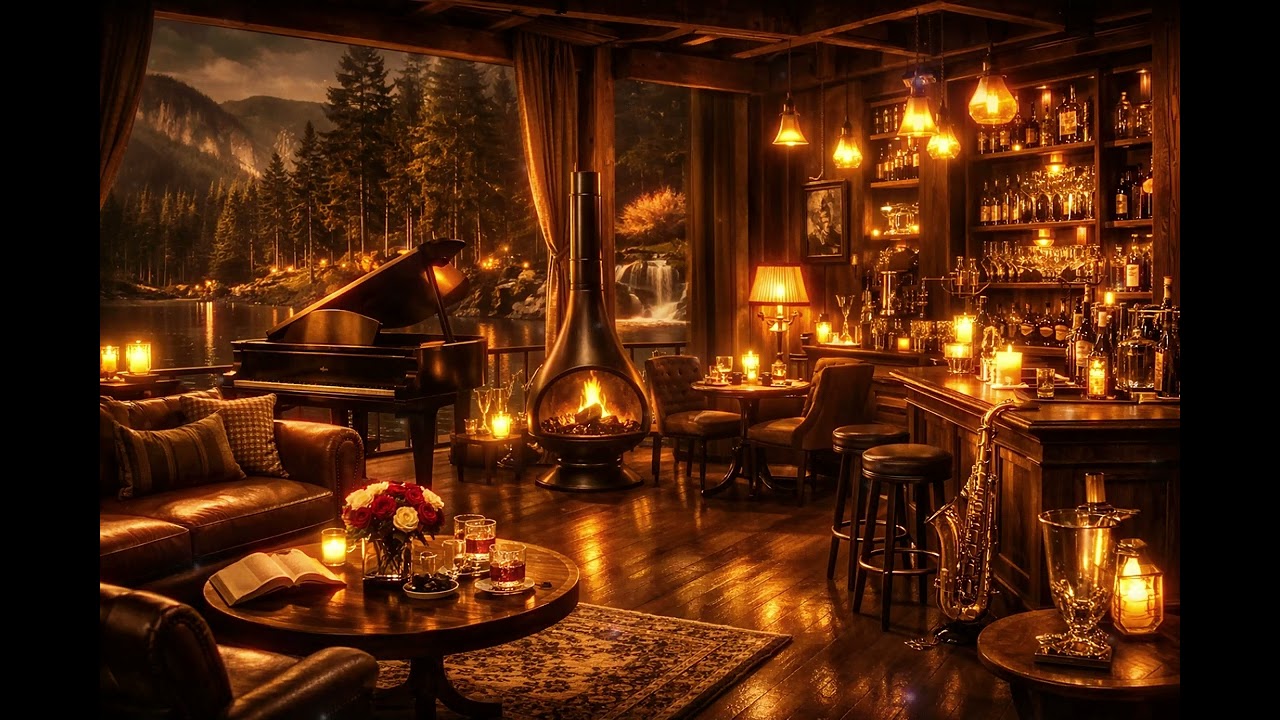 “They Don’t Tell Anyone About This Hidden Lake Jazz Bar… Fireplace & Midnight Rain Ambience”