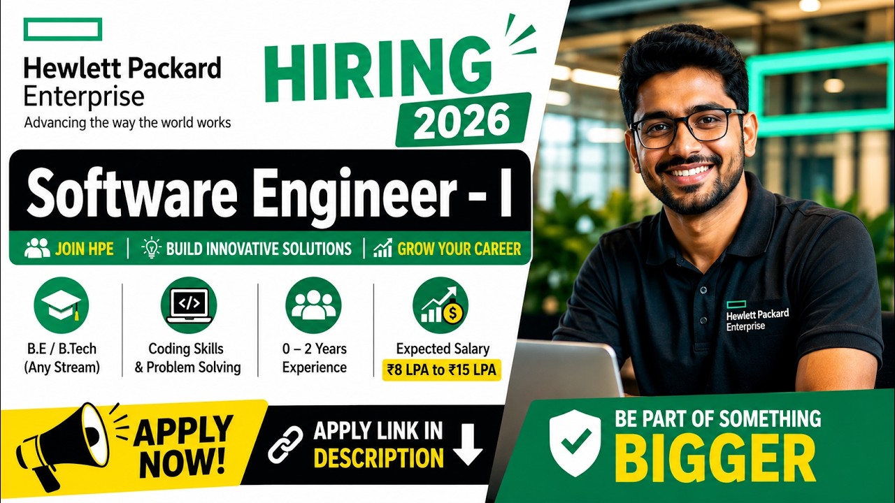 HPE Software Engineer I Job Explained | Freshers Can Apply | Job Updates Bro