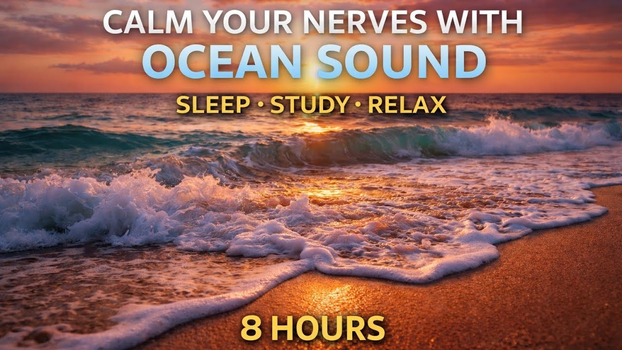 Calm Your Nerves with Ocean Sound 🌊 | 8 Hours Deep Sleep, Study & Relax