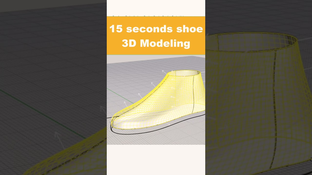 15 seconds shoe 3D modeling with Rhino 3D #pjchendesign #rhino3d #jewelrydesign #3dmodeling #Rhino7