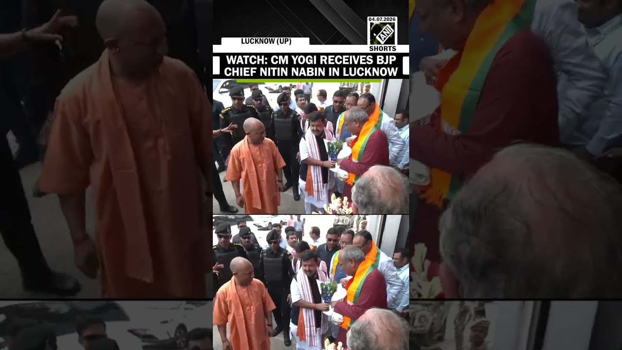 WATCH: CM Yogi Adityanath receives BJP national president Nitin Nabin in Lucknow