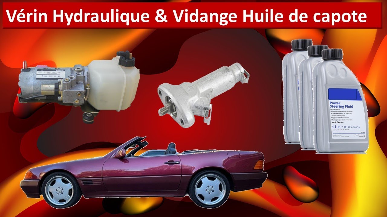Vérin Hydraulique et Vidange Huile de capote sur R129 [Projet LUCIFER]
