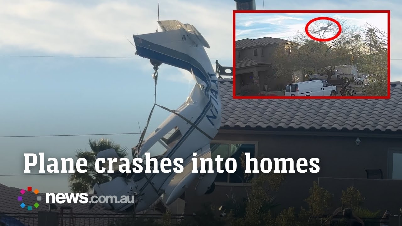 Doorbell cam captures dramatic moment plane crashes into homes