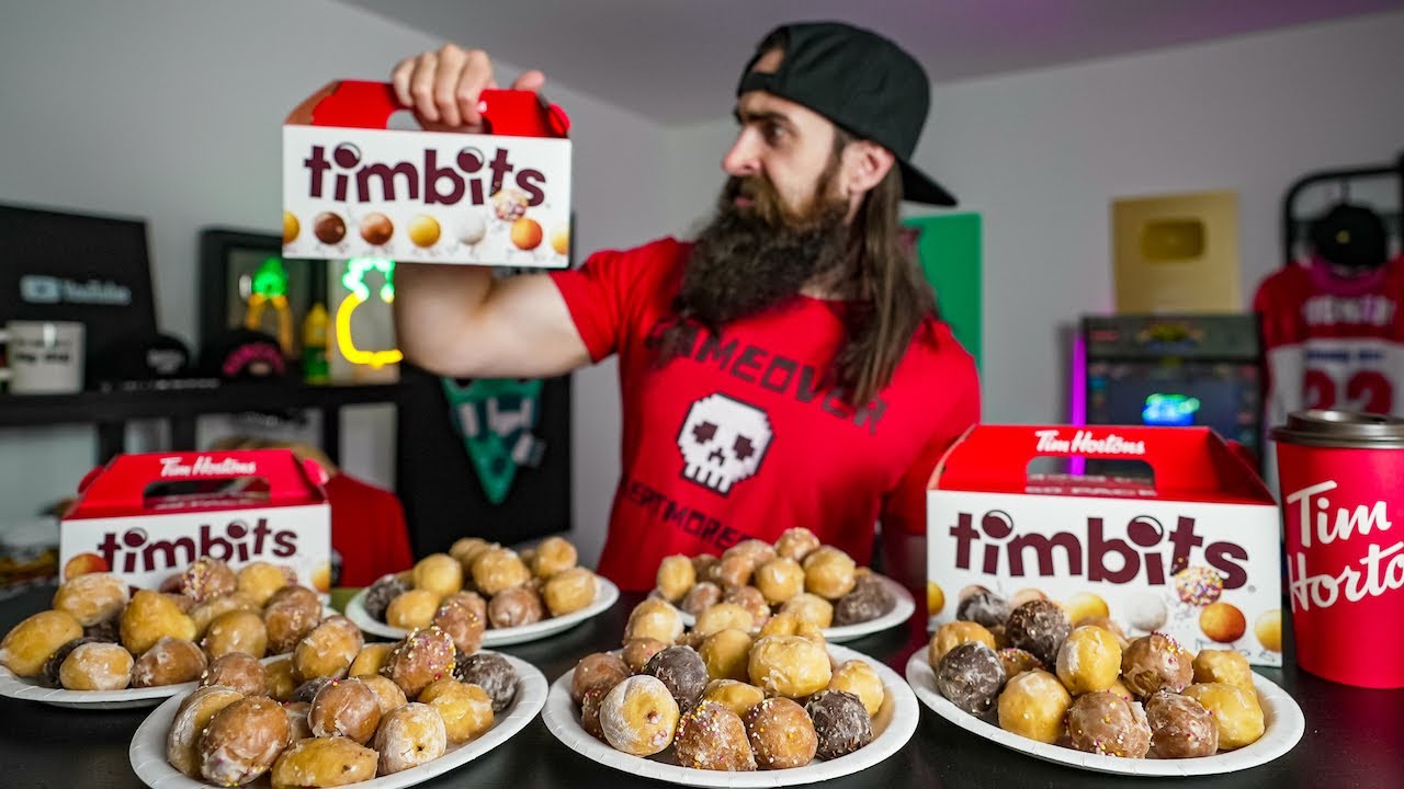 THE MOST TIMBITS EVER EATEN CHALLENGE | BeardMeatsFood