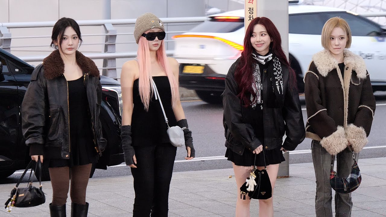 에스파 MAMA 출국 '멤버들과 다른 혼자 핫한 지젤' aespa Airport Departure｜인천공항 241121